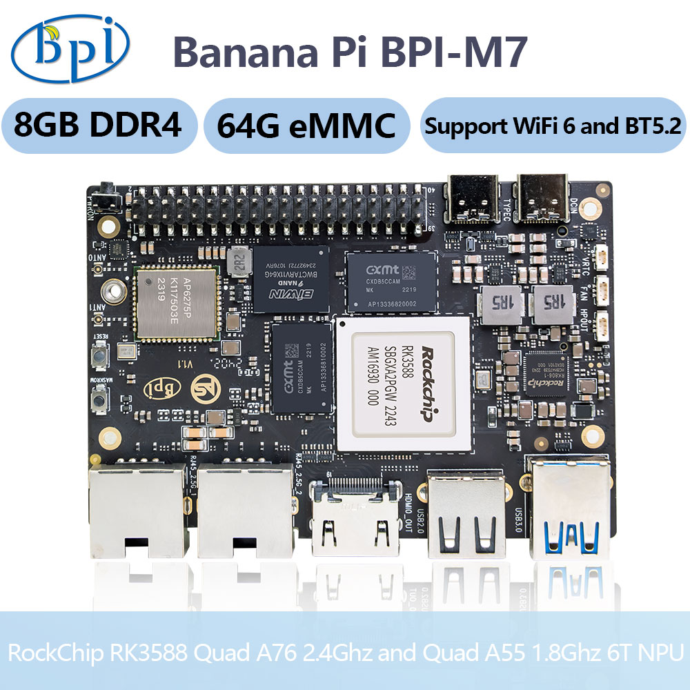 Banana Pi Bpi M7 Rk3588 - 바나나 파이 BPI-M7 락칩 RK3588 쿼드