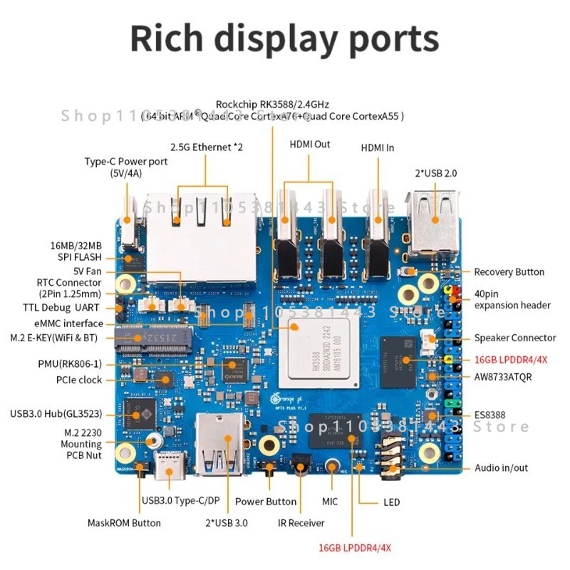 오렌지 파이 5 플러스 32GB 램 싱글 보드 컴퓨터  - Orange Pi 5 Plus 32Gb 리뷰 및 가격