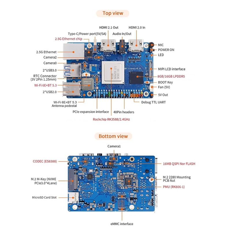 ABRI-For Orange Pi 5 Ultra RK3 - Rk3588 Mini Pc Board 리뷰 및 가격
