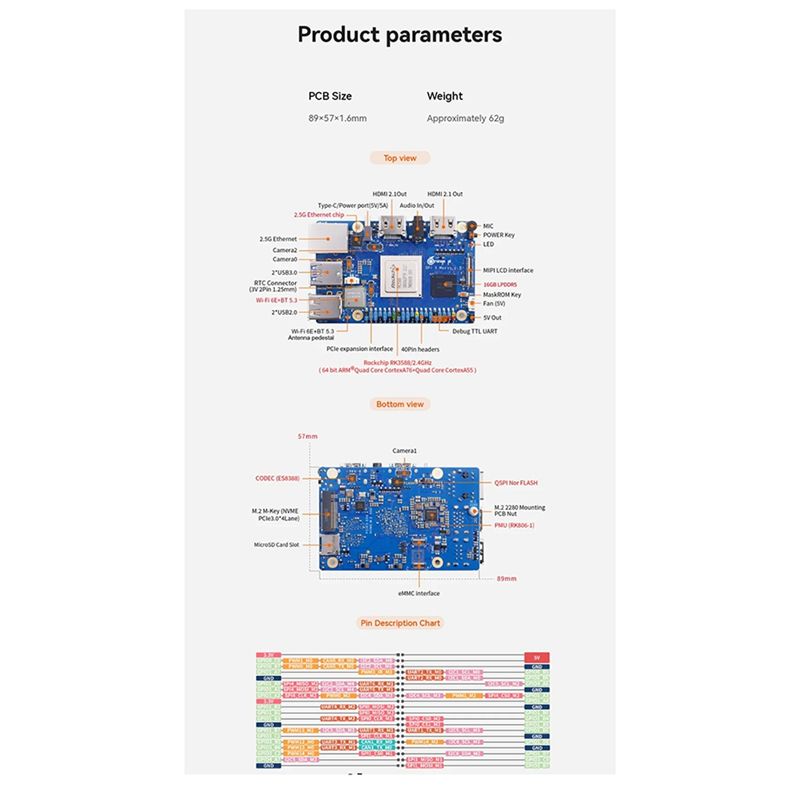 오렌지 파이 5 맥스 16GB 램 LPDDR5 개발 보 - Orange Pi 5 Max Rk3588 리뷰 및 가격